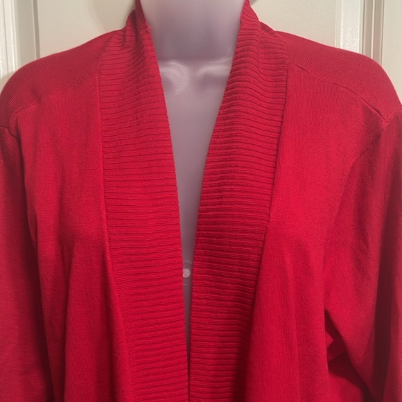Red open front sweater size 1X NWT - Picture 3 of 9